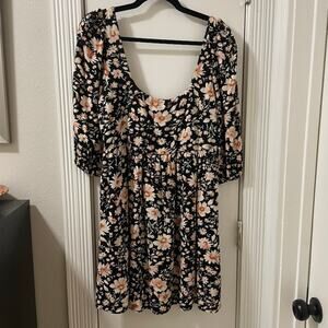 American Eagle Floral Babydoll Dress Boho Cottagecore Coquette Y2K